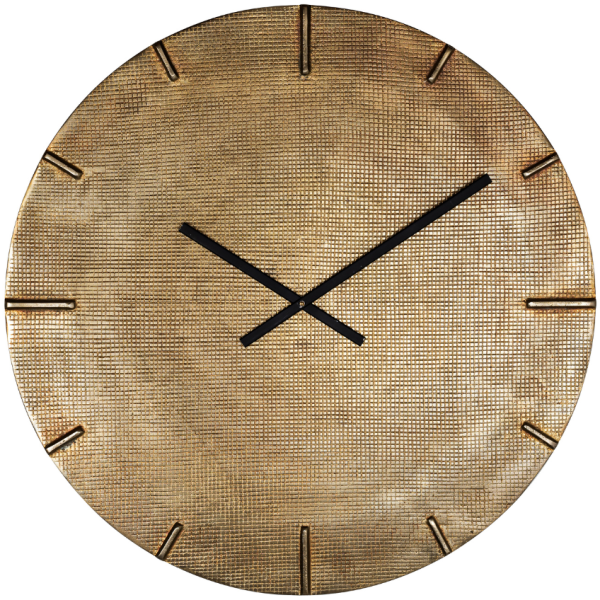 Zlaté kovové nástěnné hodiny Richmond Zane 74 cm  - Výška74 cm- Šířka 74 cm