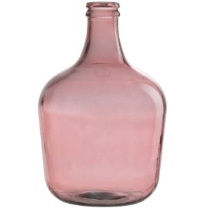 Růžová skleněná váza J-Line Sadona 42 cm  - Výška42 cm- Průměr 28 cm