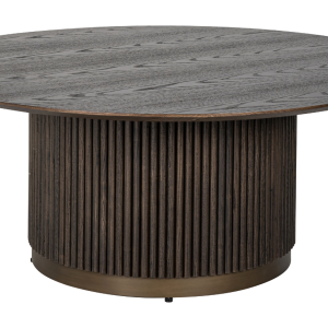 Hnědý dubový konferenční stolek Richmond Luxor 100 cm  - Výška40 cm- Průměr 100 cm