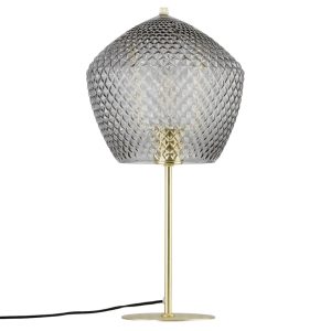 Nordlux Kouřově šedá skleněná stolní lampa Orbiform  - Průměr stínidla23 cm- Délka napájecího kabelu 150 cm