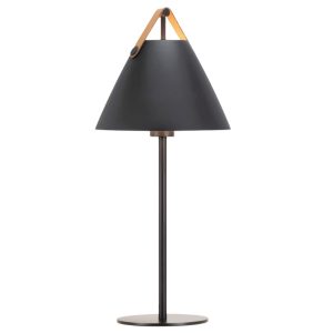 Nordlux Černá kovová stolní lampa Strap  - Výška55 cm- Průměr stínidla 25 cm