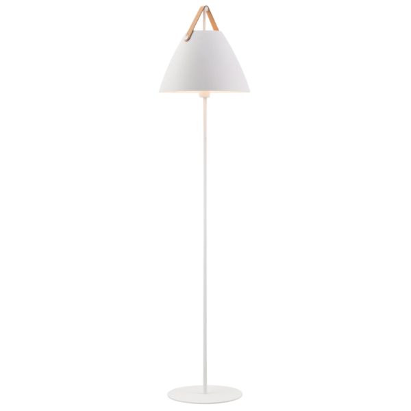 Nordlux Bílá kovová stojací lampa Strap 155 cm  - Výška155 cm- Průměr stínidla 36 cm