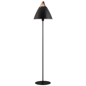 Nordlux Černá kovová stojací lampa Strap 155 cm  - Výška155 cm- Průměr stínidla 36 cm