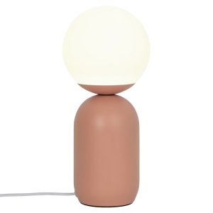 Nordlux Opálově bílá skleněná stolní lampa Notti s oranžovou podstavou  - Výška34