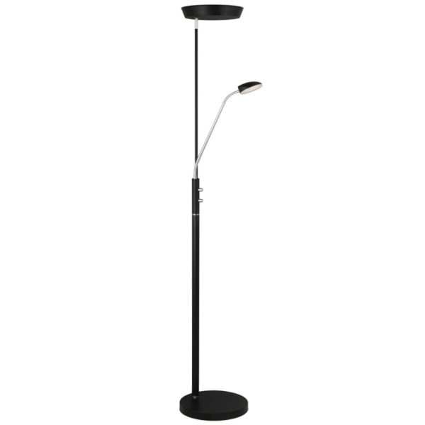 Černá kovová stojací lampa Halo Design Vegas Combi 180 cm  - Výška180 cm- Průměr 40 cm