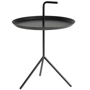 Černý kovový odkládací stolek HAY DLM XL 48 cm  - Výška65 cm- Průměr 48 cm
