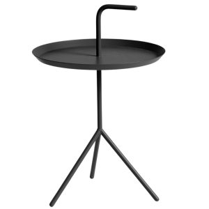 Černý kovový odkládací stolek HAY DLM 38 cm  - Výška58 cm- Průměr 38 cm