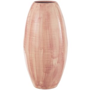Růžová keramická váza J-Line Chelni 55 cm  - Výška55 cm- Průměr 30 cm