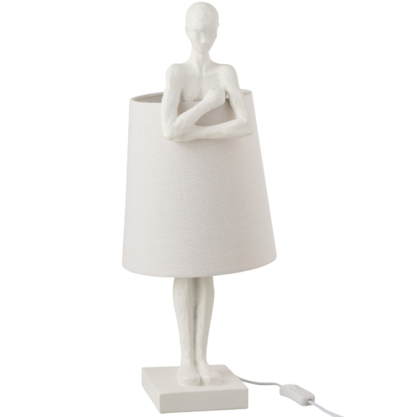 Bílá stolní lampa J-line Portguy 58 cm  - Výška58 cm- Šířka 27 cm