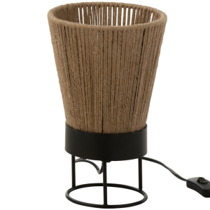 Béžová jutová stolní lampa J-line Nafi I.  - Výška28 cm- Šířka 18 cm