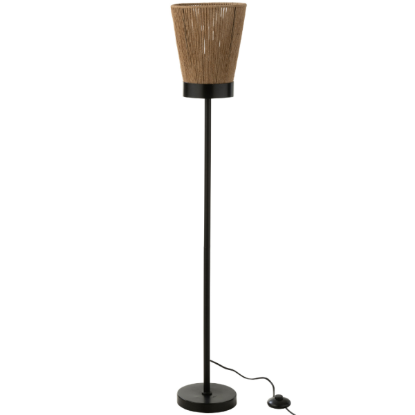 Béžová jutová stojací lampa J-line Nafi 120 cm  - Výška120 cm- Šířka 22 cm