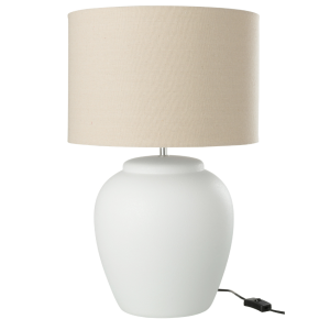 Bílá keramická stolní lampa J-line Limme 48 cm  - Výška48 cm- Průměr 28 cm