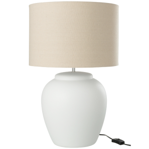 Bílá keramická stolní lampa J-line Limme 60 cm  - Výška60 cm- Průměr 41 cm