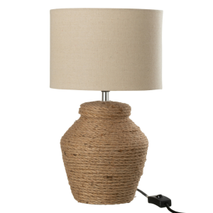 Béžová stolní lampa J-line Elmo 38 cm  - Výška38 cm- Průměr 22 cm