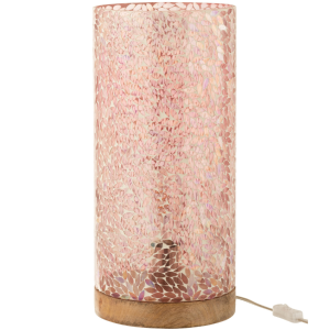 Růžová skleněná stolní lampa J-line Mozze 45