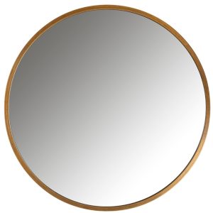 Zlaté kovové závěsné zrcadlo Richmond Maeron 90 cm  - Průměr90 cm- Hloubka 2