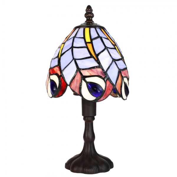Barevná stolní lampa Tiffany Eby - Ø 15*32 cm E14/max 1*25W Clayre & Eef  - -