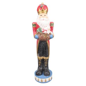 Barevná vánoční dekorace socha Santa jako Louskáček - 22*21*82 cm Clayre & Eef  - -