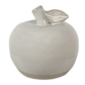 Béžová porcelánová dekorace jablko Apple L - Ø 13*13 cm Clayre & Eef  - -