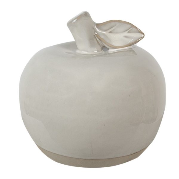 Béžová porcelánová dekorace jablko Apple M - Ø 10*10 cm Clayre & Eef  - -