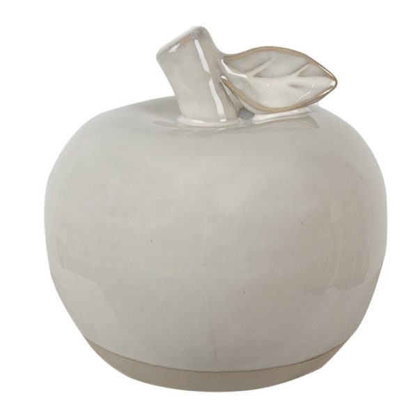 Béžová porcelánová dekorace jablko Apple S - Ø 8*8 cm Clayre & Eef  - -