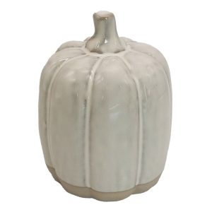 Béžová porcelánová dekorace dýně Pumpkin M - Ø 9*12 cm Clayre & Eef  - -