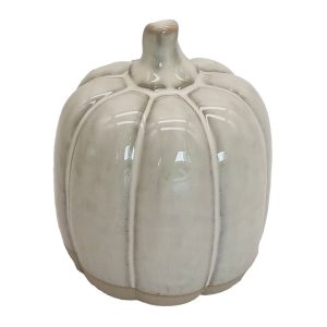 Béžová porcelánová dekorace dýně Pumpkin S - Ø  8*10 cm Clayre & Eef  - -