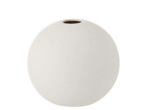 Bílá keramická kulatá váza Matt White S - Ø12*11