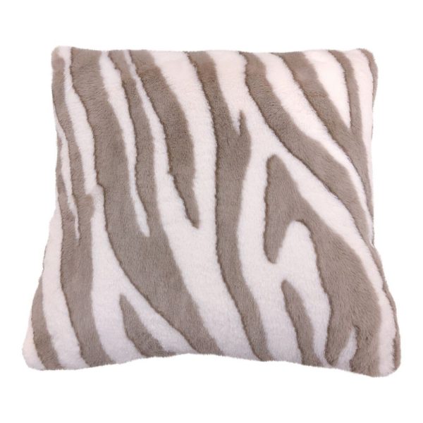 Bílo hnědý čtvercový polštář Zebra - 45*45*15cm Mars & More  - -