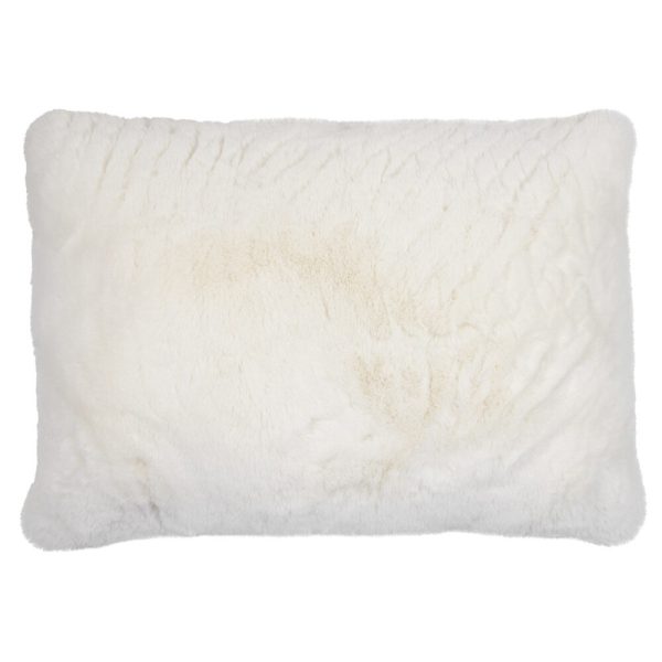Bílý plyšový měkoučký polštář Soft Teddy White Off - 40*15*60cm  Mars & More  - -