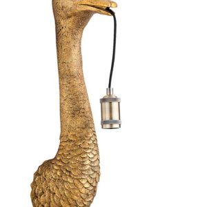 Bronzová antik nástěnná lampa pštros Ostrich bronze - 18*15*57 cm / E27 Light & Living  - -