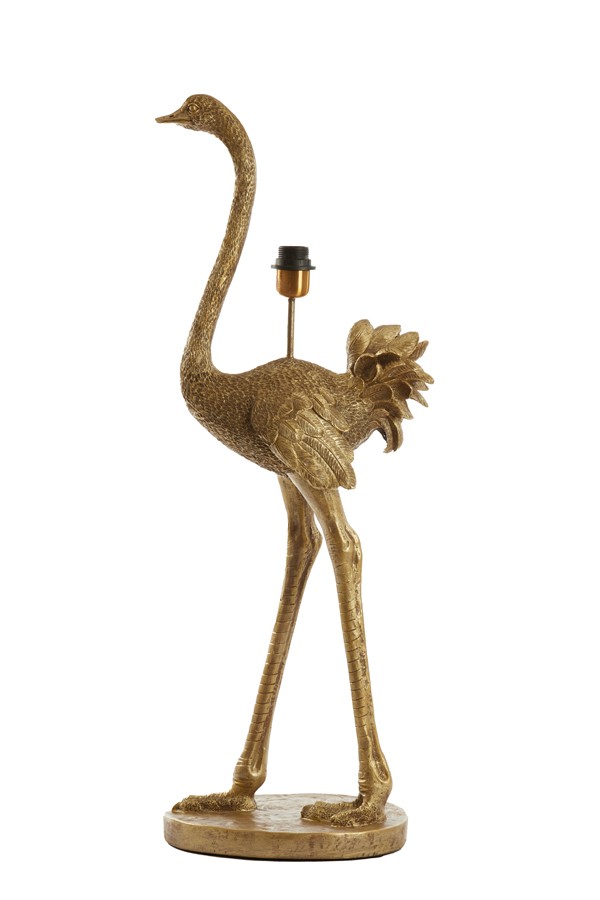 Bronzová antik stolní lampa pštros Ostrich bronze - 38*27*95 cm / E27 Light & Living  - -