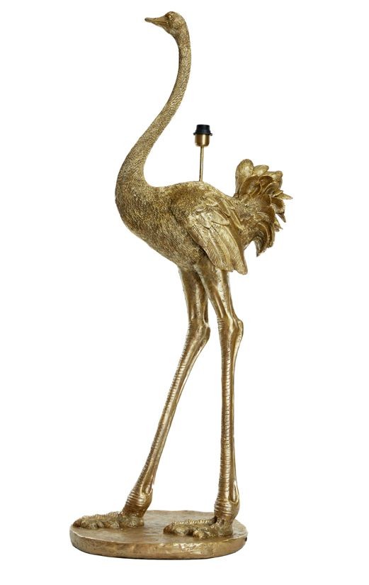 Bronzová antik stojací lampa pštros Ostrich bronze - 62*50*146 cm / E27 Light & Living  - -