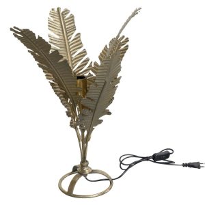 Bronzová antik stolní lampa s listy Leaves - 38*33*55 cm/ E27/ 40W Chic Antique  - -
