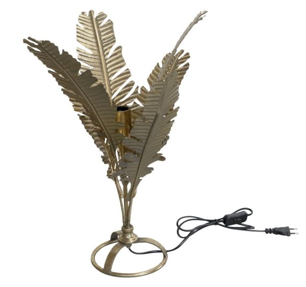 Bronzová antik stolní lampa s listy Leaves - 38*33*55 cm/ E27/ 40W Chic Antique  - -