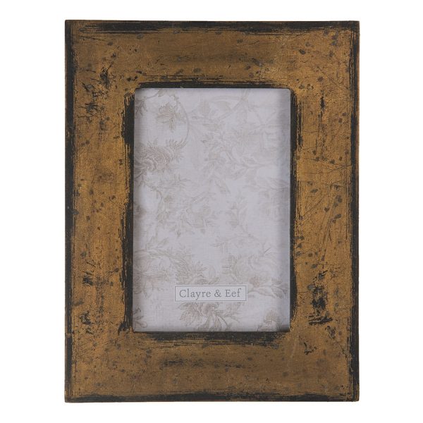 Bronzovo-hnědý fotorámeček s patinou - 17*1*22 cm / 10*15 cm Clayre & Eef  - -