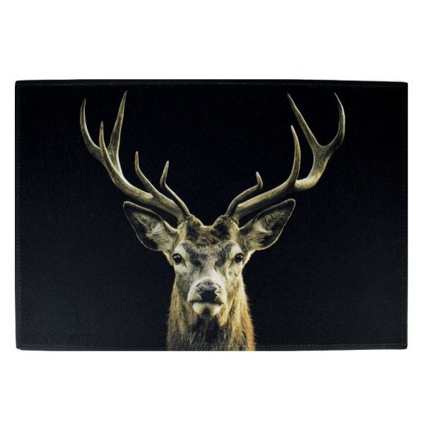 Černá podlahová rohožka jelen Black Deer - 75*50*1cm Mars & More  - -