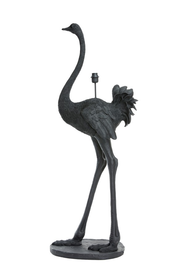 Černá stojací lampa pštros Ostrich black - 62*50*146 cm / E27 Light & Living  - -