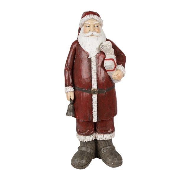 Červená vánoční dekorace Santa - 18*14*46 cm Clayre & Eef  - -