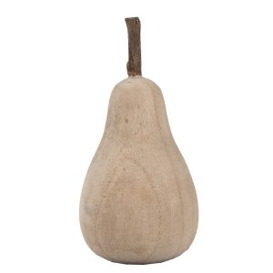 Dřevěná dekorace hruška Wood Pear - 10*10*18 cm Clayre & Eef  - -