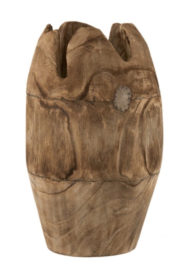 Dřevěná váza v přírodním provedení Inégal - ∅ 23*40