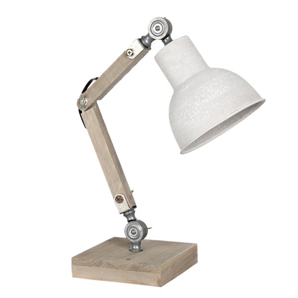 Dřevěno-kovová stolní lampa Amaury - 15*15*47 cm E27/max 1*60W Clayre & Eef  - -