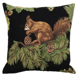 Gobelínový polštář s veverkou a šiškou Gobelin Squirrel Pinecone - 45*45*16cm Mars & More  - -
