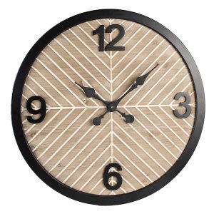 Hnědo-černé antik nástěnné hodiny Villiam - Ø 64*4 cm / 1*AA Clayre & Eef  - -