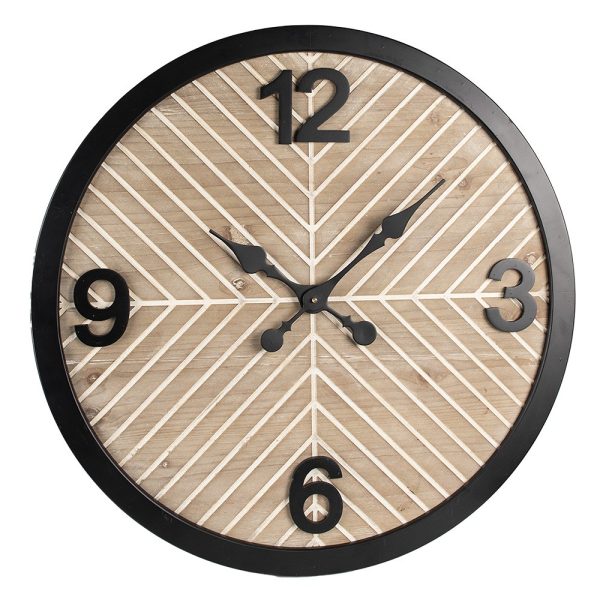 Hnědo-černé antik nástěnné hodiny Villiam - Ø 64*4 cm / 1*AA Clayre & Eef  - -