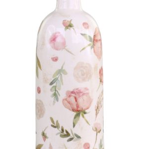 Keramická dekorační váza s květy Floral Étel - Ø 11*26cm Chic Antique  - -