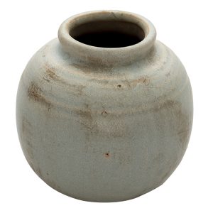Keramická šedá antik váza s patinou Orabel - Ø 8*8 cm Clayre & Eef  - -