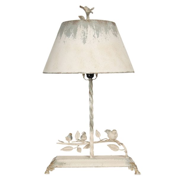 Kovová vintage stolní lampa s ptáčky Charlemagne - 44*43*75 cm Clayre & Eef  - -