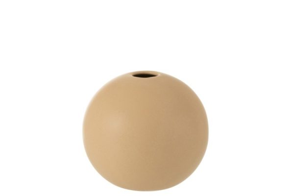 Krémová kulatá keramická váza Beige M - 18*18*18 cm J-Line by Jolipa  - -