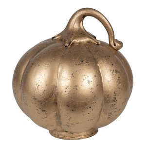 Měděná antik skleněná dekorace dýně Pumpkin - Ø 15*16 cm Clayre & Eef  - -